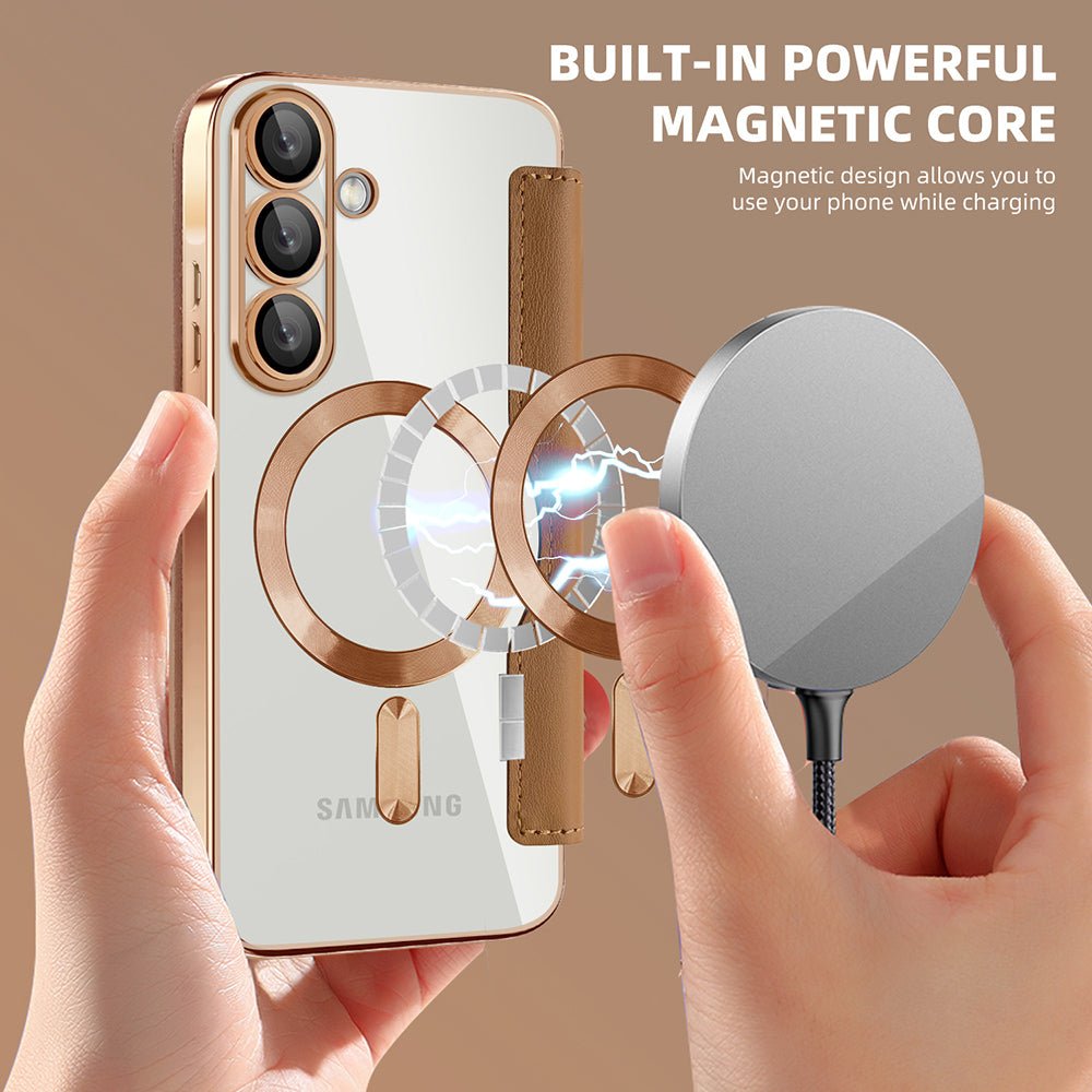 Techsuit Samsung Galaxy A56 5G - Θήκη Βιβλίο με MagSafe με Υποδοχές Καρτών και RFID Προστασία - SmartMag Book Case - Brown