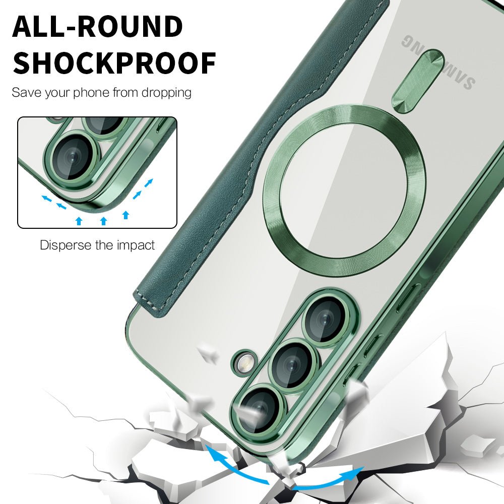 Techsuit Samsung Galaxy A56 5G - Θήκη Βιβλίο με MagSafe με Υποδοχές Καρτών και RFID Προστασία - SmartMag Book Case - Green