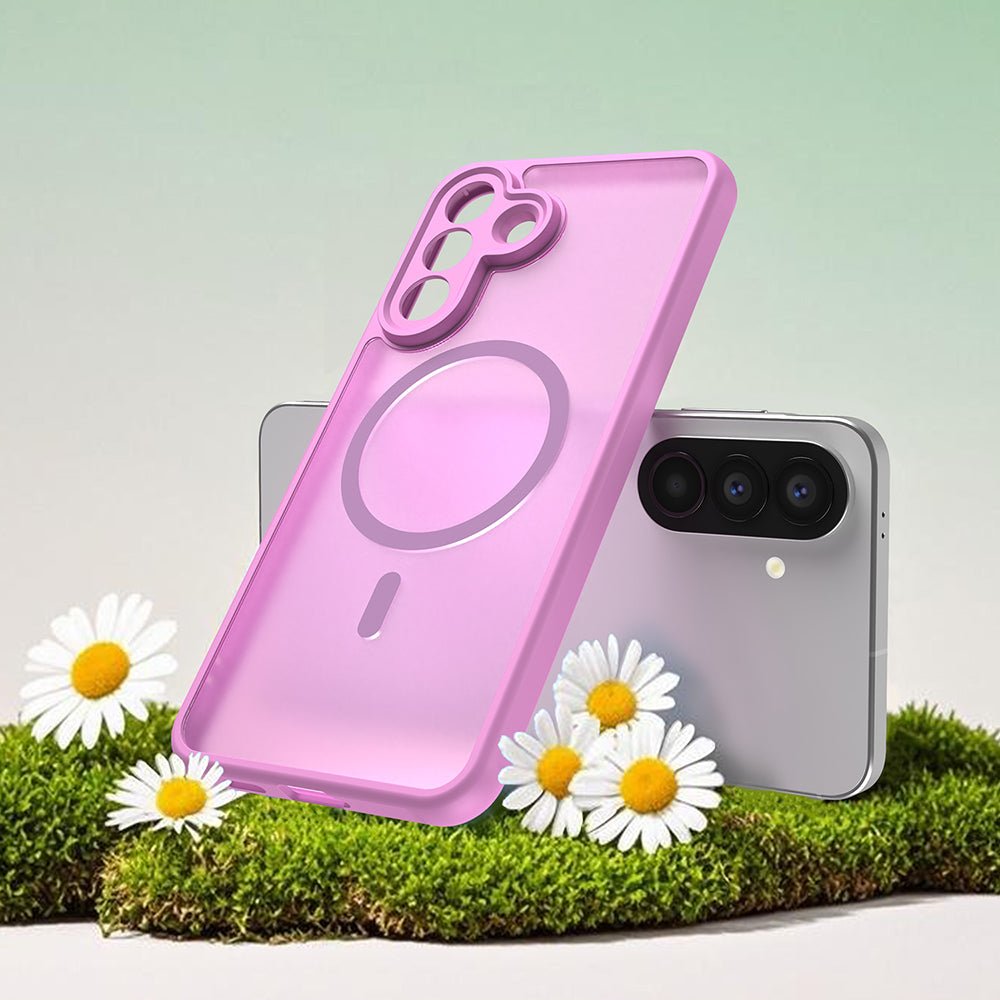 Techsuit Samsung Galaxy A57 5G - Σκληρή Θήκη με Πλαίσιο Σιλικόνης και MagSafe - HaloFrost II MagSafe - Pink