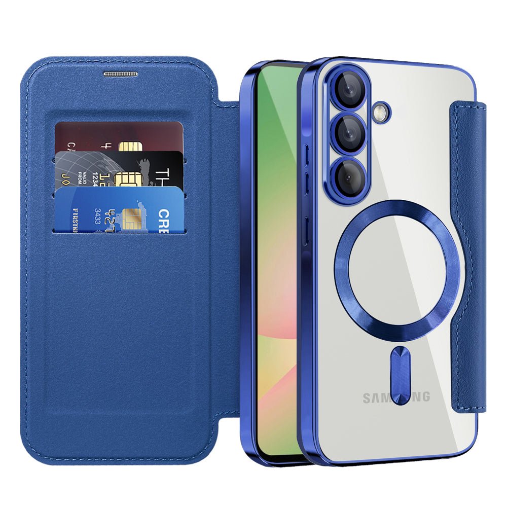 Techsuit Samsung Galaxy A57 5G - Θήκη Βιβλίο με MagSafe με Υποδοχές Καρτών και RFID Προστασία - SmartMag Book Case - Blue