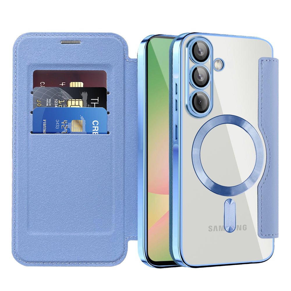 Techsuit Samsung Galaxy A57 5G - Θήκη Βιβλίο με MagSafe με Υποδοχές Καρτών και RFID Προστασία - SmartMag Book Case - Light Blue