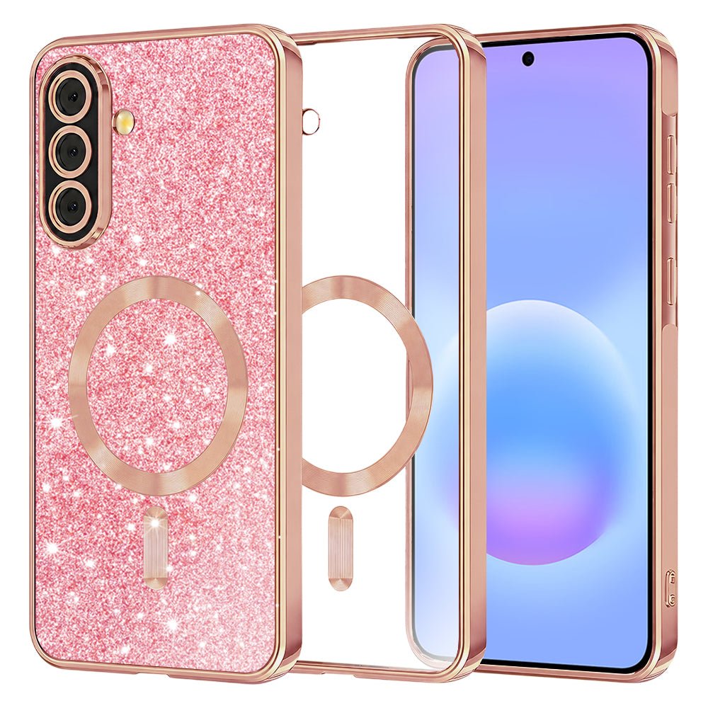 Techsuit Samsung Galaxy A57 5G - Θήκη Σιλικόνης - Luxury Glitter MagSafe - Rose Gold