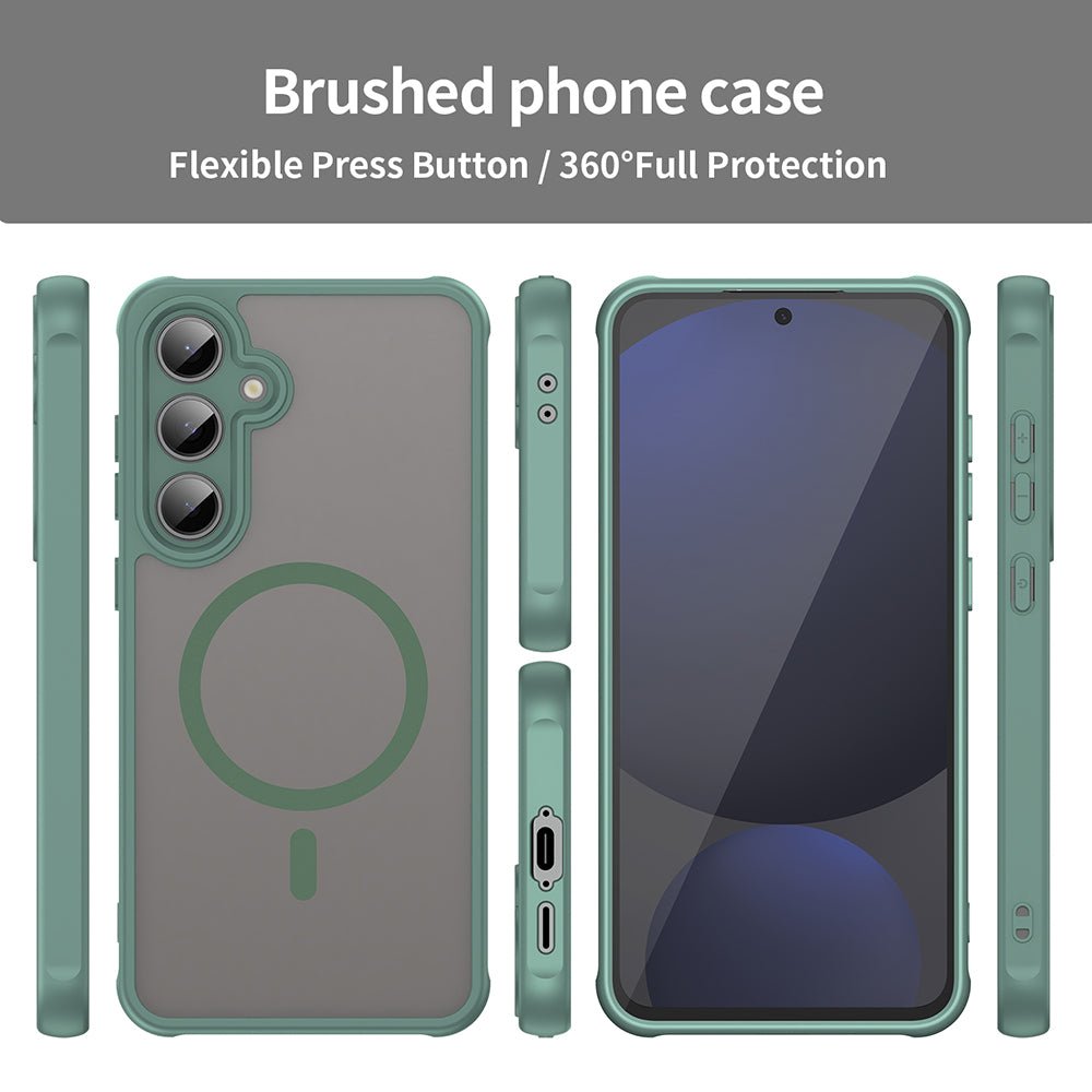 Techsuit Samsung Galaxy S24 FE - Σκληρή Θήκη με Πλαίσιο Σιλικόνης και MagSafe - HaloFrost II MagSafe - Green