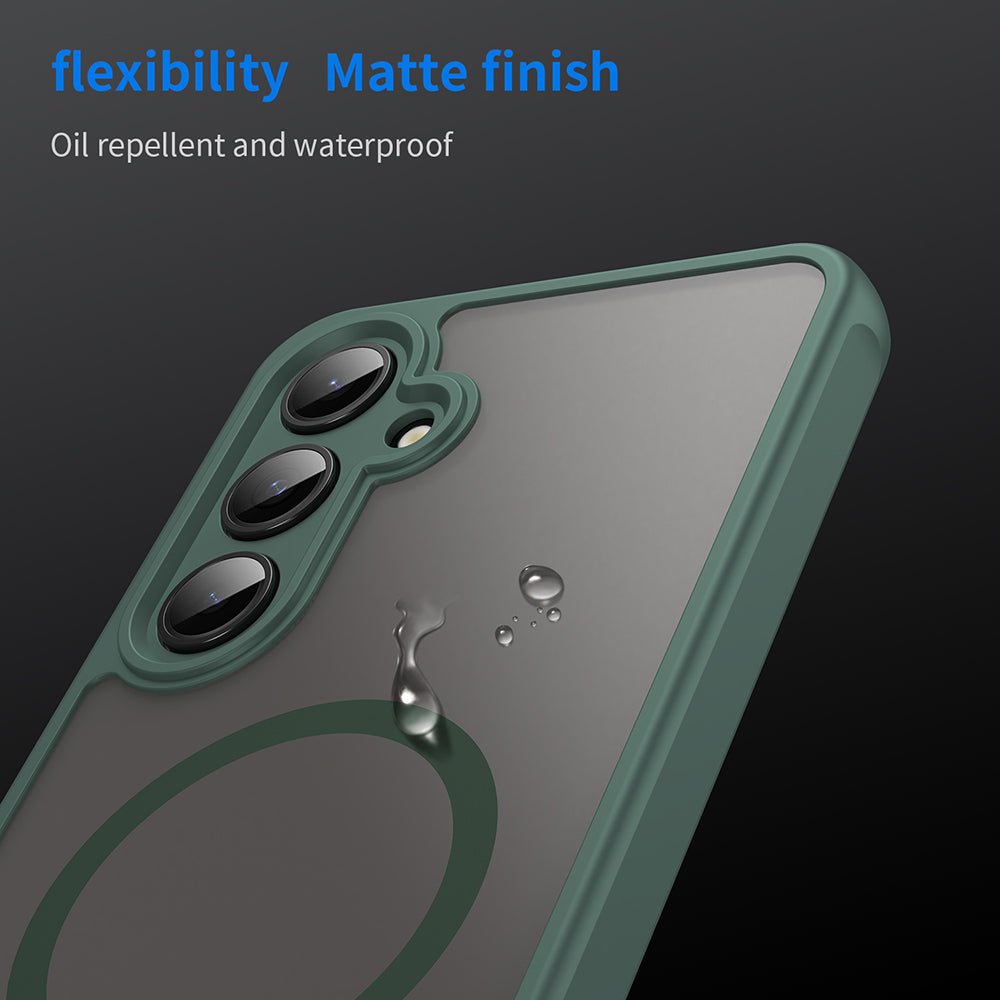 Techsuit Samsung Galaxy S24 FE - Σκληρή Θήκη με Πλαίσιο Σιλικόνης και MagSafe - HaloFrost II MagSafe - Green