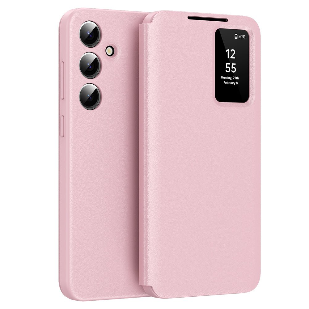 Techsuit Samsung Galaxy S24 FE - Θήκη Βιβλίο με Θέση για 1 Κάρτα - SmartView Series - Pink