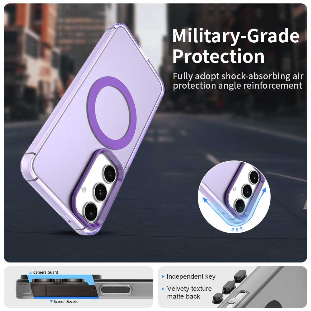 Techsuit Samsung Galaxy S24 Plus / S25 Plus - Σκληρή Θήκη με Πλαίσιο Σιλικόνης και MagSafe - CandyCase MagSafe - Purple
