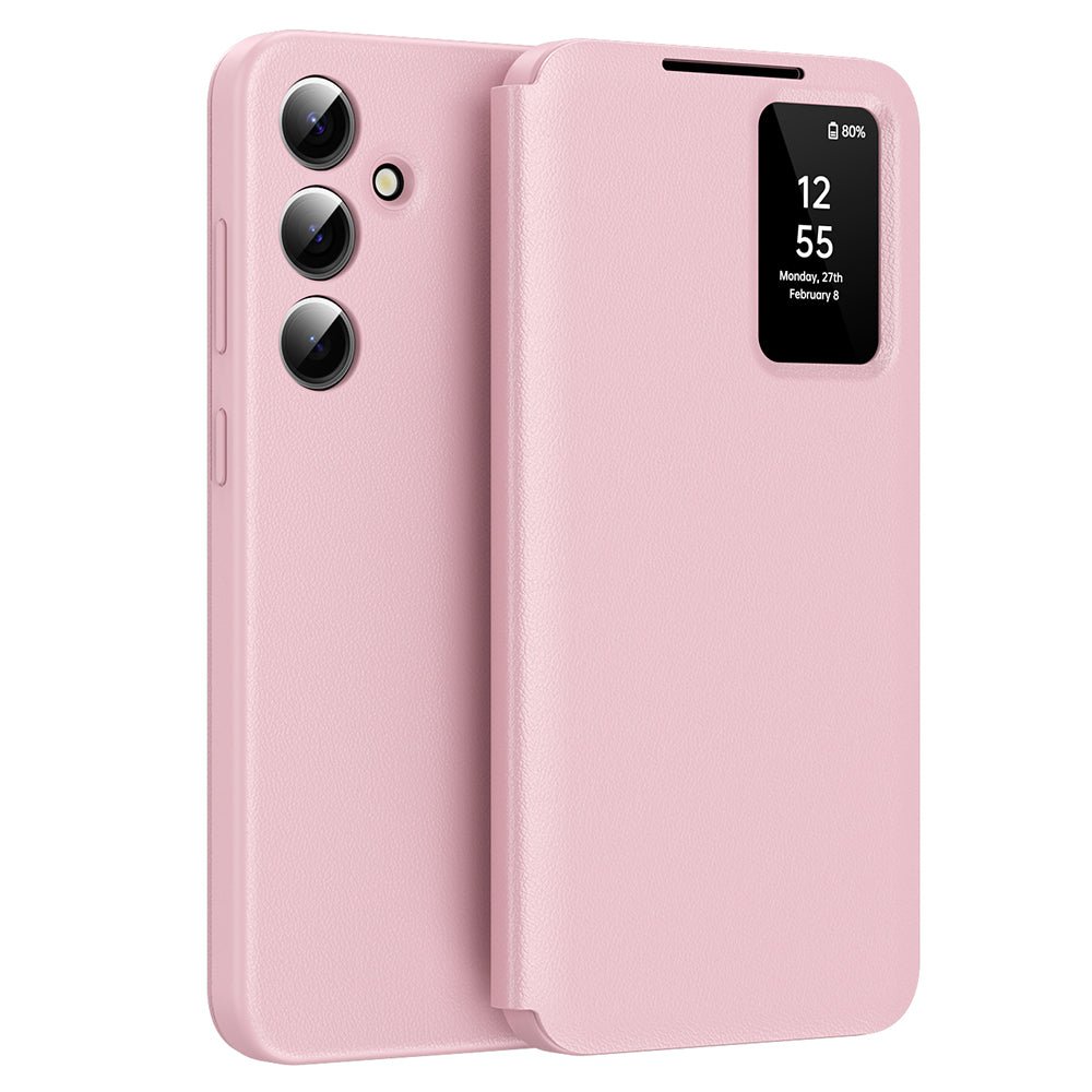Techsuit Samsung Galaxy S24 Plus - Θήκη Βιβλίο με Θέση για 1 Κάρτα - SmartView Series - Pink