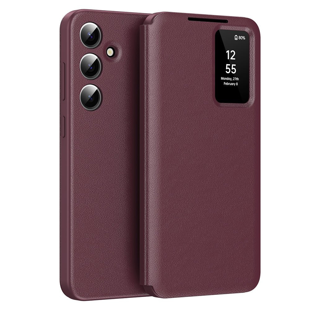Techsuit Samsung Galaxy S24 Plus - Θήκη Βιβλίο με Θέση για 1 Κάρτα - SmartView Series - Red