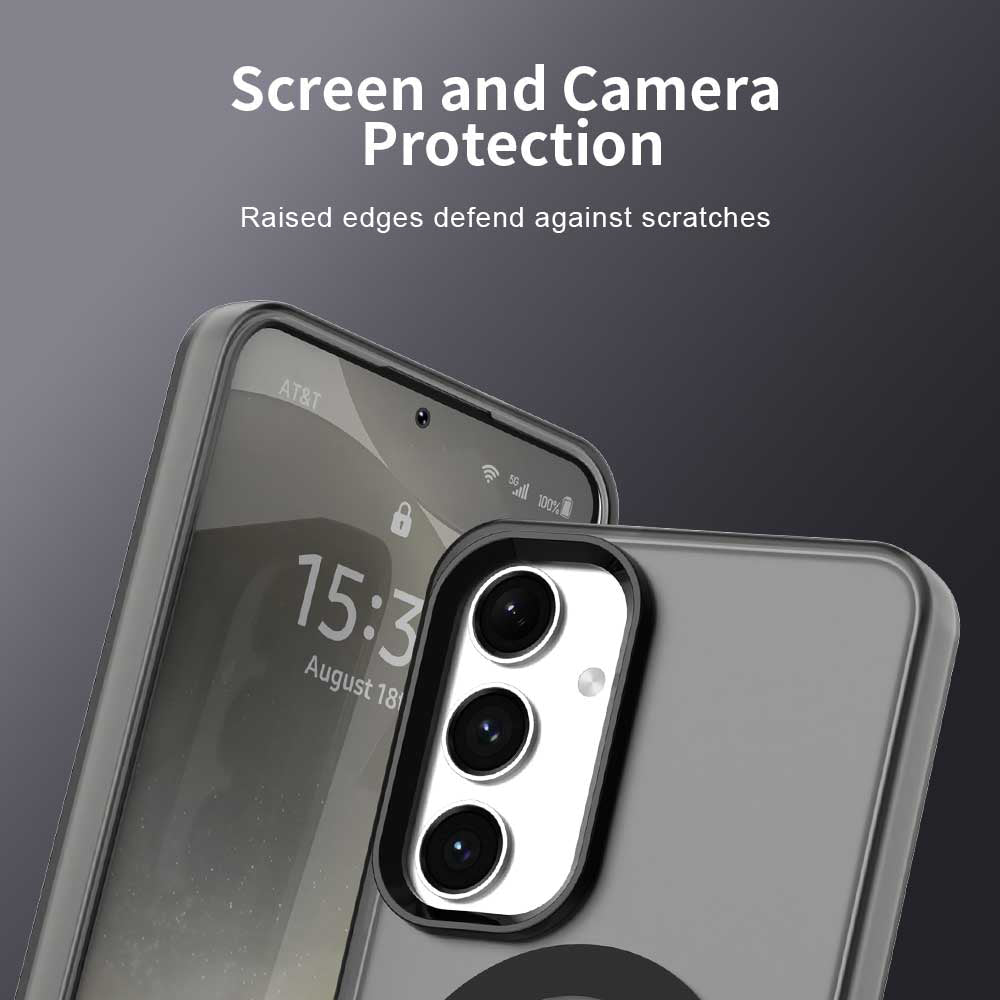 Techsuit Samsung Galaxy S24 / S25 - Σκληρή Θήκη με Πλαίσιο Σιλικόνης και MagSafe - CandyCase MagSafe - Black