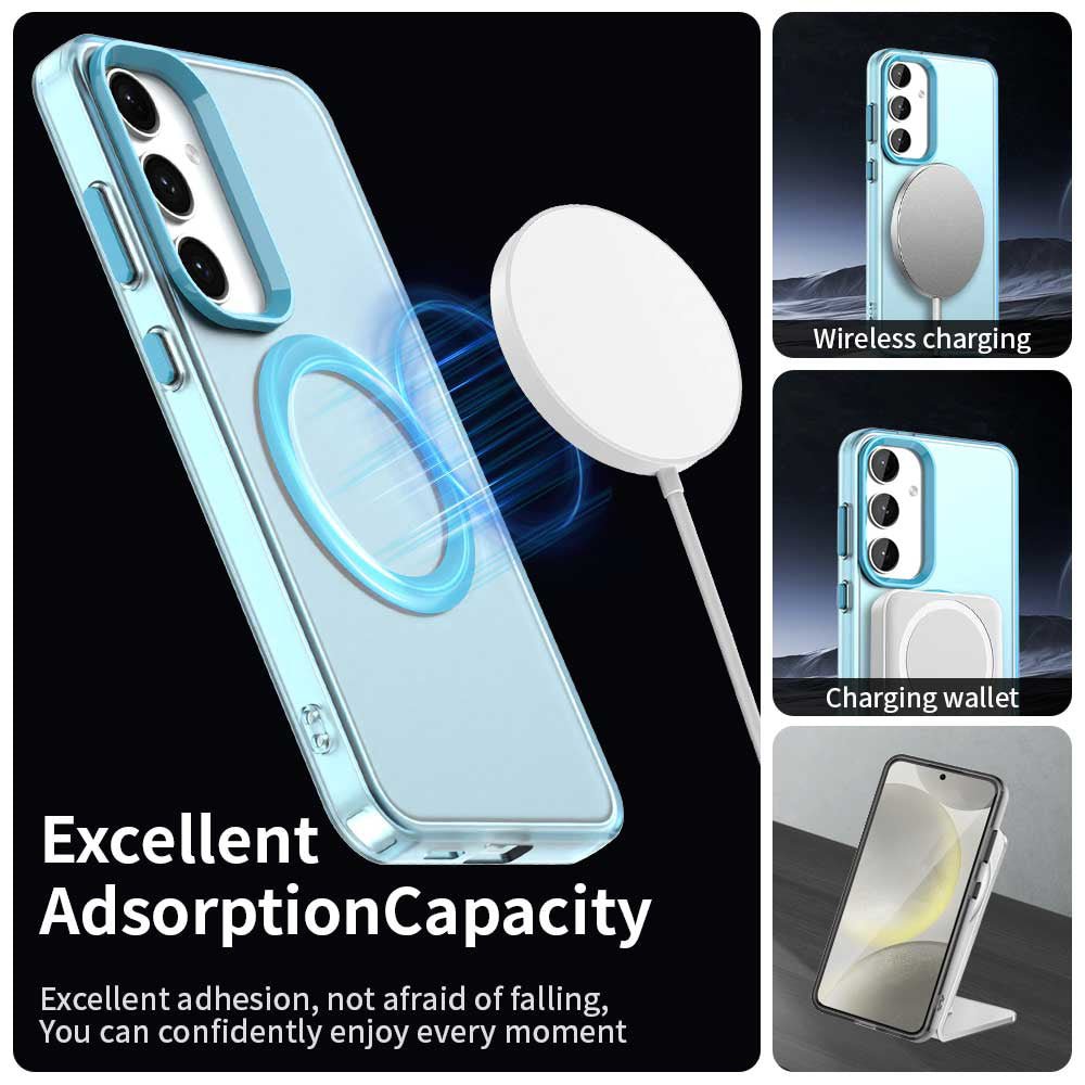 Techsuit Samsung Galaxy S24 / S25 - Σκληρή Θήκη με Πλαίσιο Σιλικόνης και MagSafe - CandyCase MagSafe - Blue