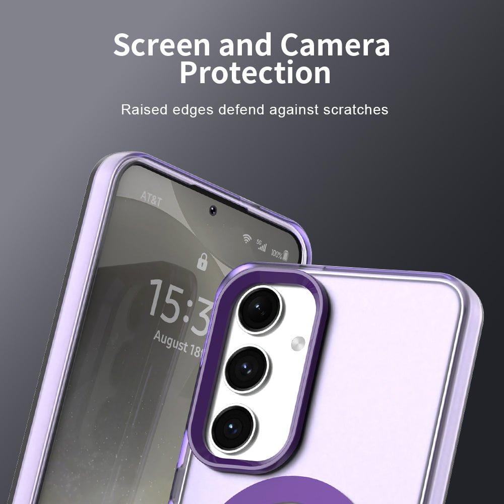 Techsuit Samsung Galaxy S24 / S25 - Σκληρή Θήκη με Πλαίσιο Σιλικόνης και MagSafe - CandyCase MagSafe - Purple