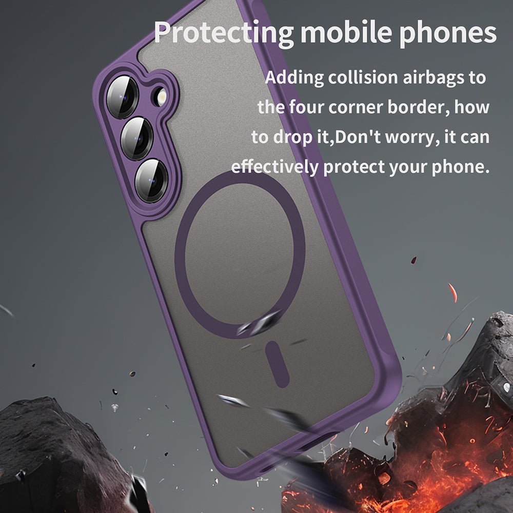 Techsuit Samsung Galaxy S24 / S25 - Σκληρή Θήκη με Πλαίσιο Σιλικόνης και MagSafe - HaloFrost II MagSafe - Purple