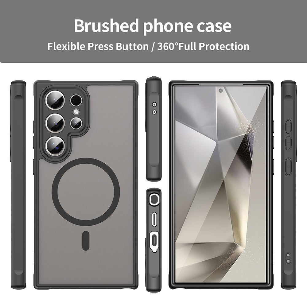 Techsuit Samsung Galaxy S24 Ultra - Σκληρή Θήκη με Πλαίσιο Σιλικόνης και MagSafe - HaloFrost II MagSafe - Black