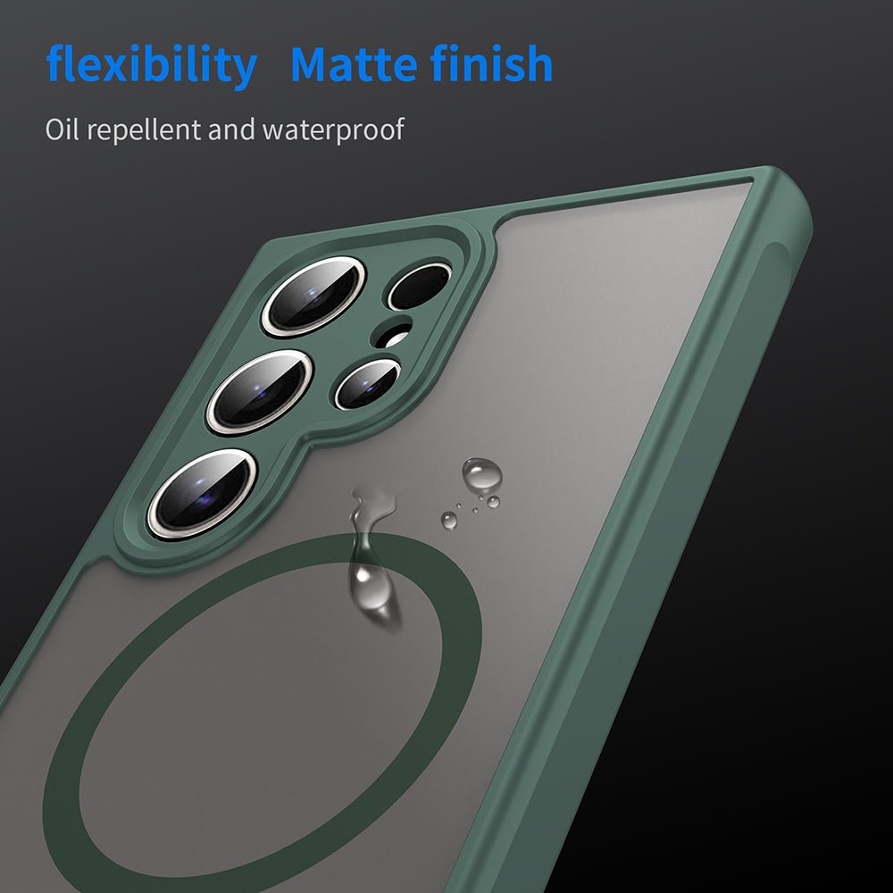 Techsuit Samsung Galaxy S24 Ultra - Σκληρή Θήκη με Πλαίσιο Σιλικόνης και MagSafe - HaloFrost II MagSafe - Green