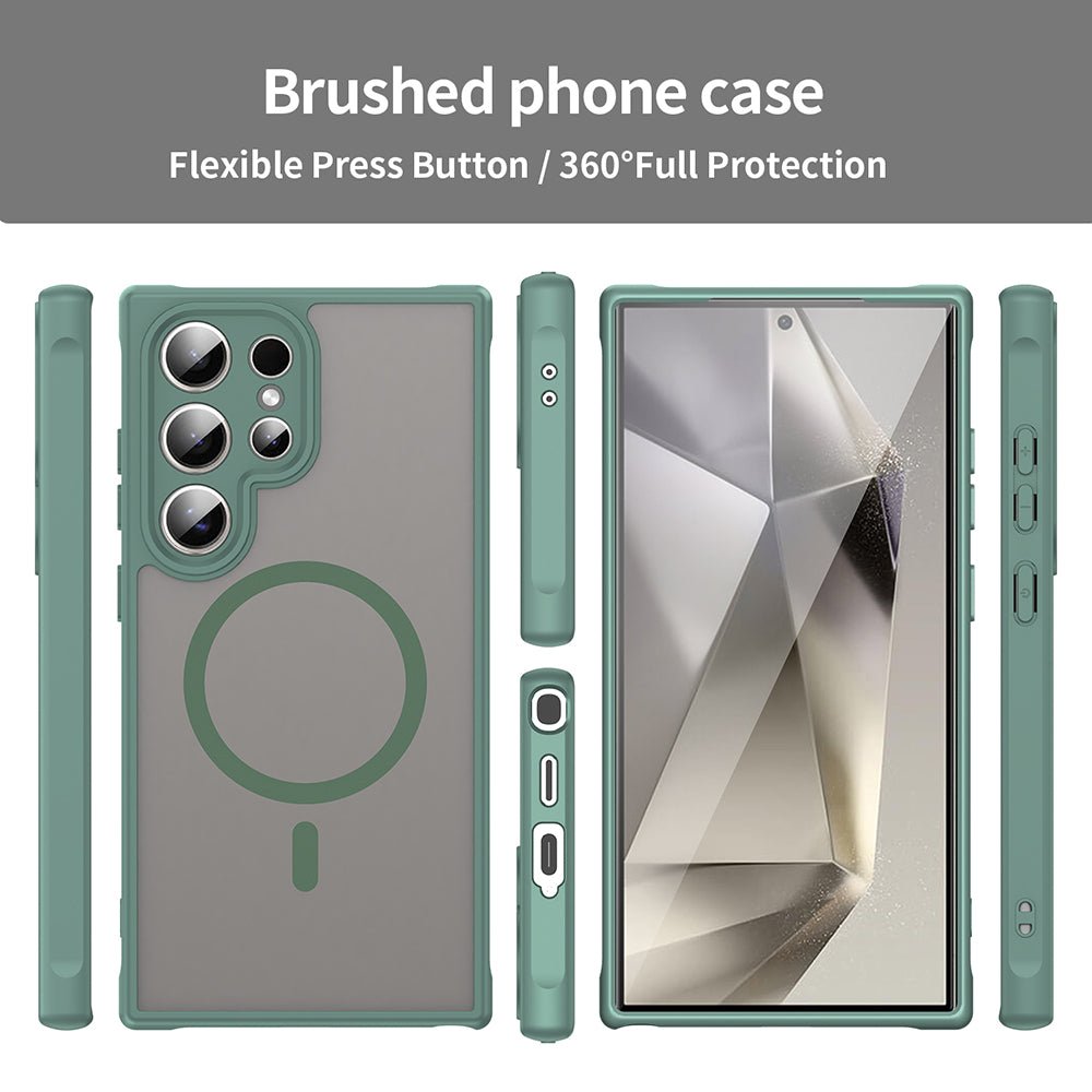 Techsuit Samsung Galaxy S24 Ultra - Σκληρή Θήκη με Πλαίσιο Σιλικόνης και MagSafe - HaloFrost II MagSafe - Green