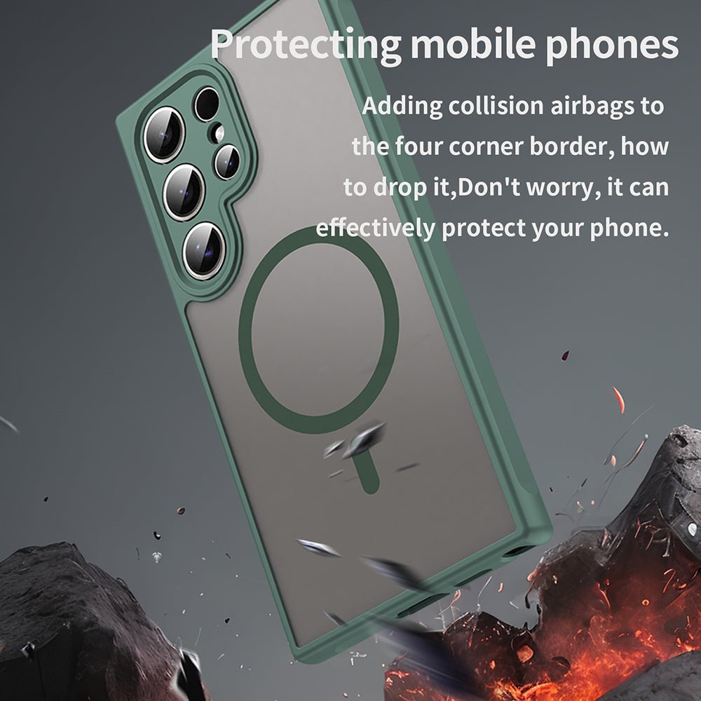 Techsuit Samsung Galaxy S24 Ultra - Σκληρή Θήκη με Πλαίσιο Σιλικόνης και MagSafe - HaloFrost II MagSafe - Green