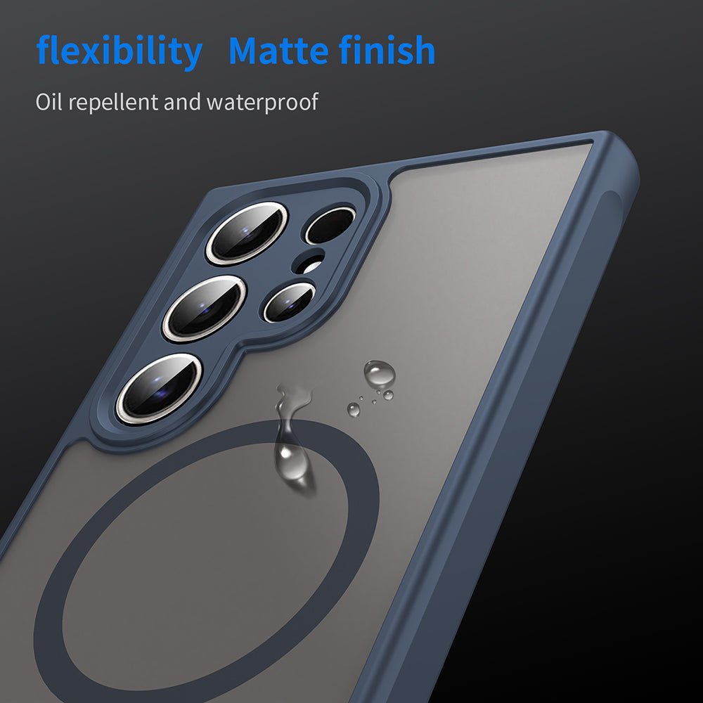 Techsuit Samsung Galaxy S24 Ultra - Σκληρή Θήκη με Πλαίσιο Σιλικόνης και MagSafe - HaloFrost II MagSafe - Navy Blue