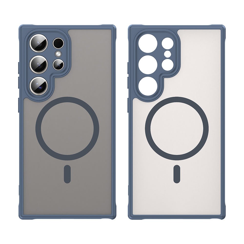 Techsuit Samsung Galaxy S24 Ultra - Σκληρή Θήκη με Πλαίσιο Σιλικόνης και MagSafe - HaloFrost II MagSafe - Navy Blue