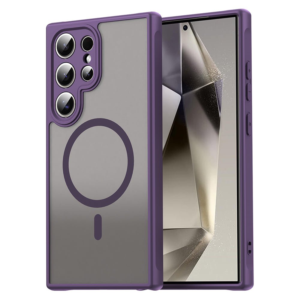 Techsuit Samsung Galaxy S24 Ultra - Σκληρή Θήκη με Πλαίσιο Σιλικόνης και MagSafe - HaloFrost II MagSafe - Purple