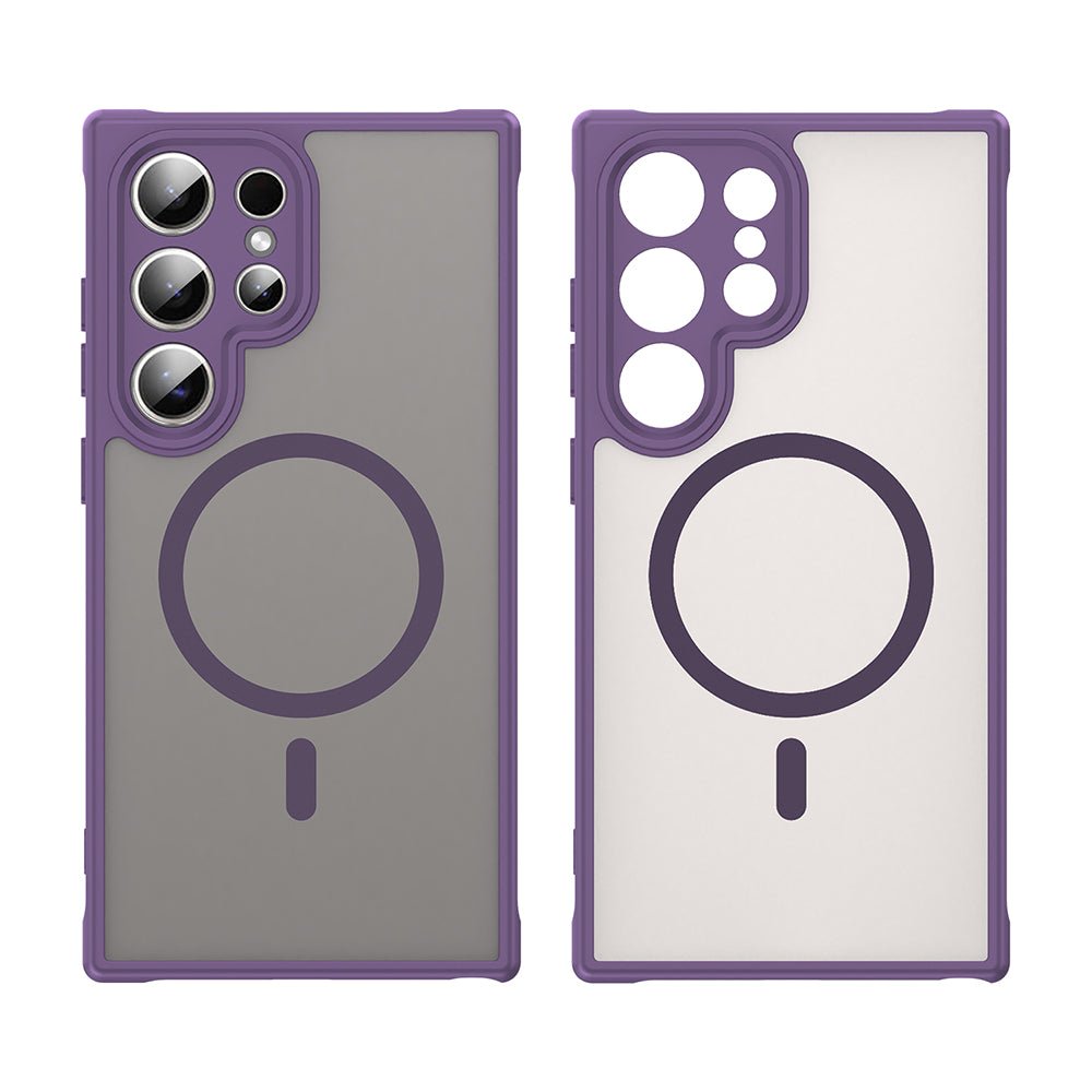 Techsuit Samsung Galaxy S24 Ultra - Σκληρή Θήκη με Πλαίσιο Σιλικόνης και MagSafe - HaloFrost II MagSafe - Purple