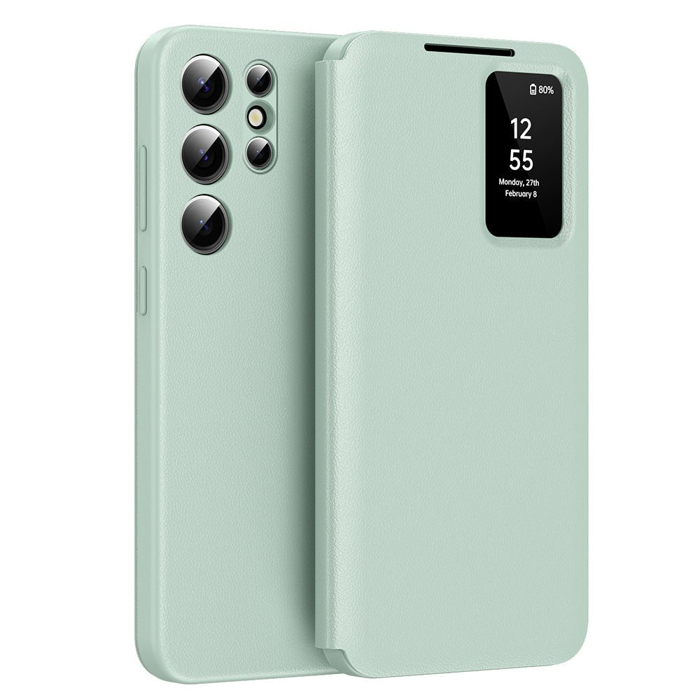 Techsuit Samsung Galaxy S24 Ultra - Θήκη Βιβλίο με Θέση για 1 Κάρτα - SmartView Series - Green