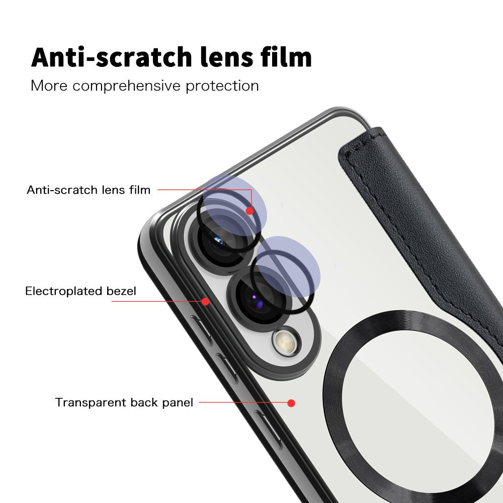 Techsuit Samsung Galaxy S25 Edge - Θήκη Βιβλίο με MagSafe με Υποδοχές Καρτών και RFID Προστασία - SmartMag Book Case - Black