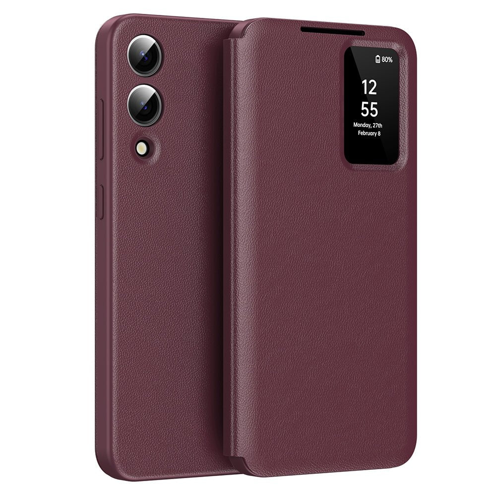 Techsuit Samsung Galaxy S25 Edge - Θήκη Βιβλίο με Θέση για 1 Κάρτα - SmartView Series - Red