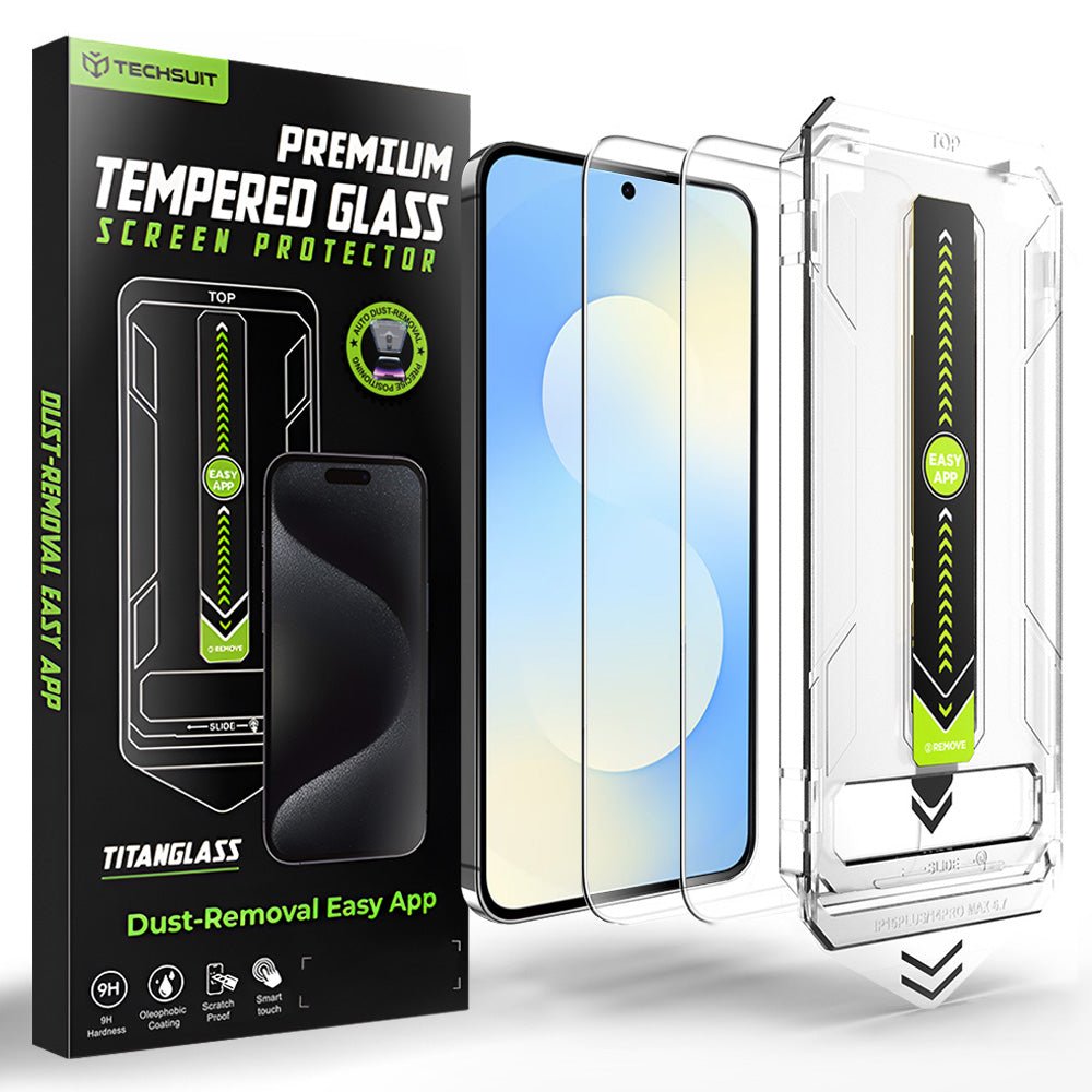 Techsuit Samsung Galaxy S25 FE / A57 5G - Σετ με 2 Αντιχαρακτικά Γυαλιά Οθόνης - TitanGlass CrystalHD - Clear