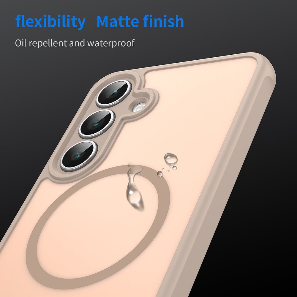 Techsuit Samsung Galaxy S25 FE - Σκληρή Θήκη με Πλαίσιο Σιλικόνης και MagSafe - HaloFrost II MagSafe - Gold