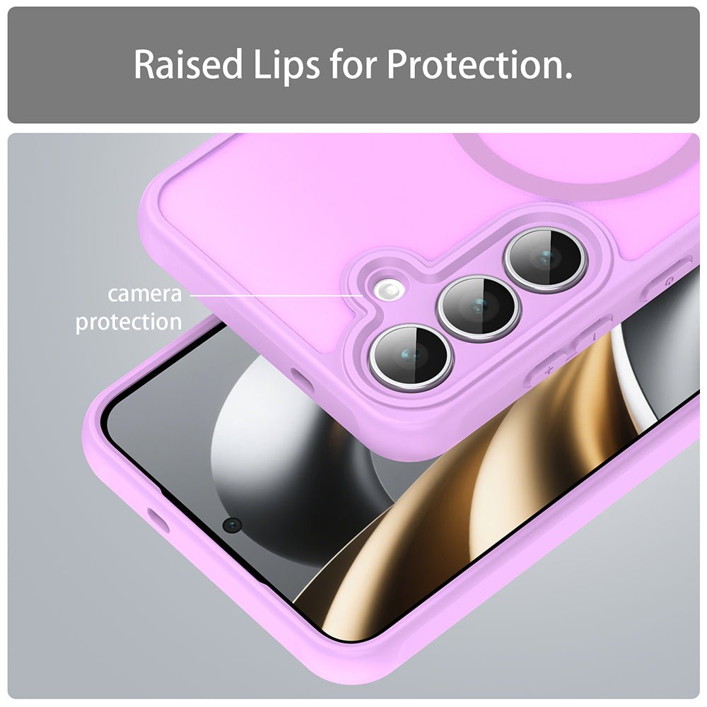 Techsuit Samsung Galaxy S25 FE - Σκληρή Θήκη με Πλαίσιο Σιλικόνης και MagSafe - HaloFrost II MagSafe - Pink