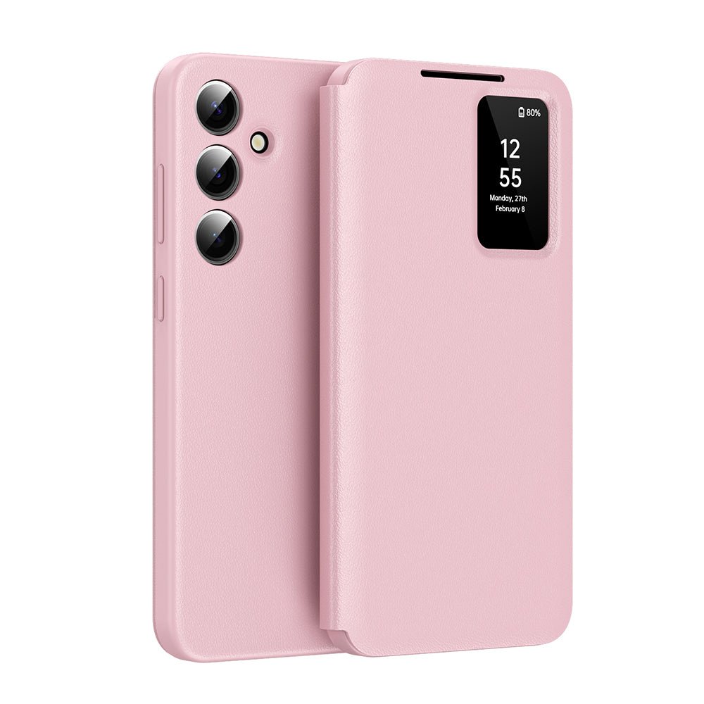 Techsuit Samsung Galaxy S25 FE - Θήκη Βιβλίο με Θέση για 1 Κάρτα - SmartView Series - Pink