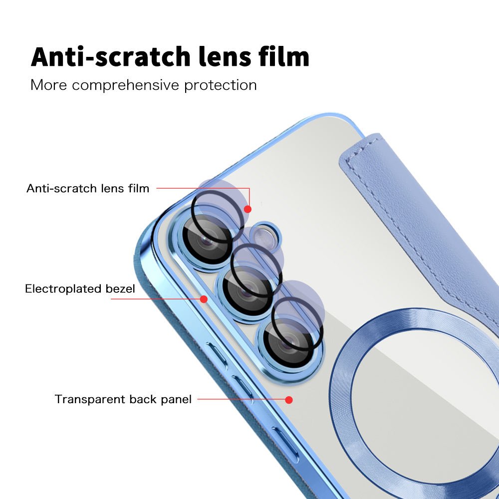 Techsuit Samsung Galaxy S25 Plus - Θήκη Βιβλίο με MagSafe με Υποδοχές Καρτών και RFID Προστασία - SmartMag Book Case - Light Blue