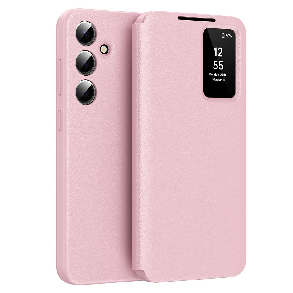 Techsuit Samsung Galaxy S25 Plus - Θήκη Βιβλίο με Θέση για 1 Κάρτα - SmartView Series - Pink
