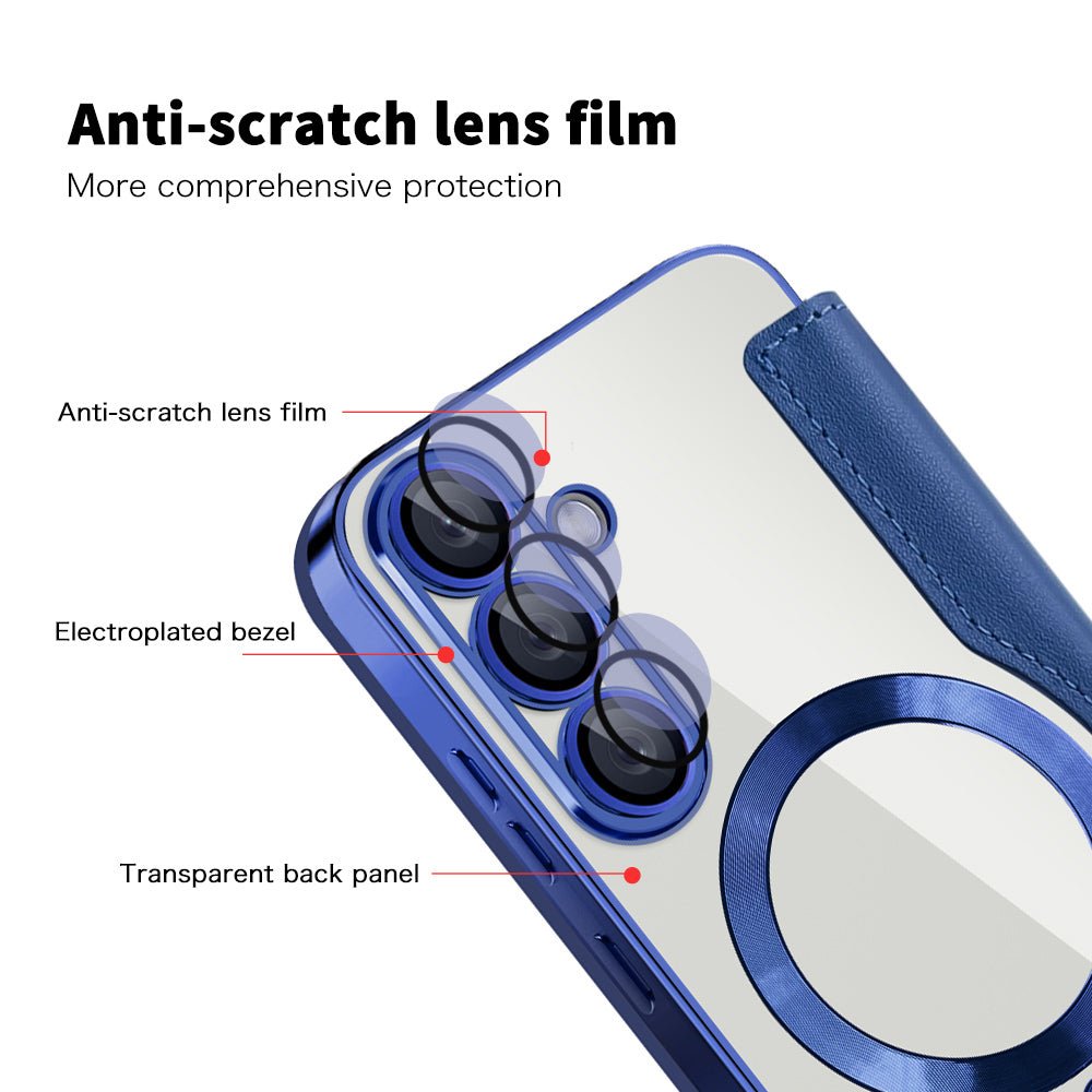 Techsuit Samsung Galaxy S25 - Θήκη Βιβλίο με MagSafe με Υποδοχές Καρτών και RFID Προστασία - SmartMag Book Case - Blue