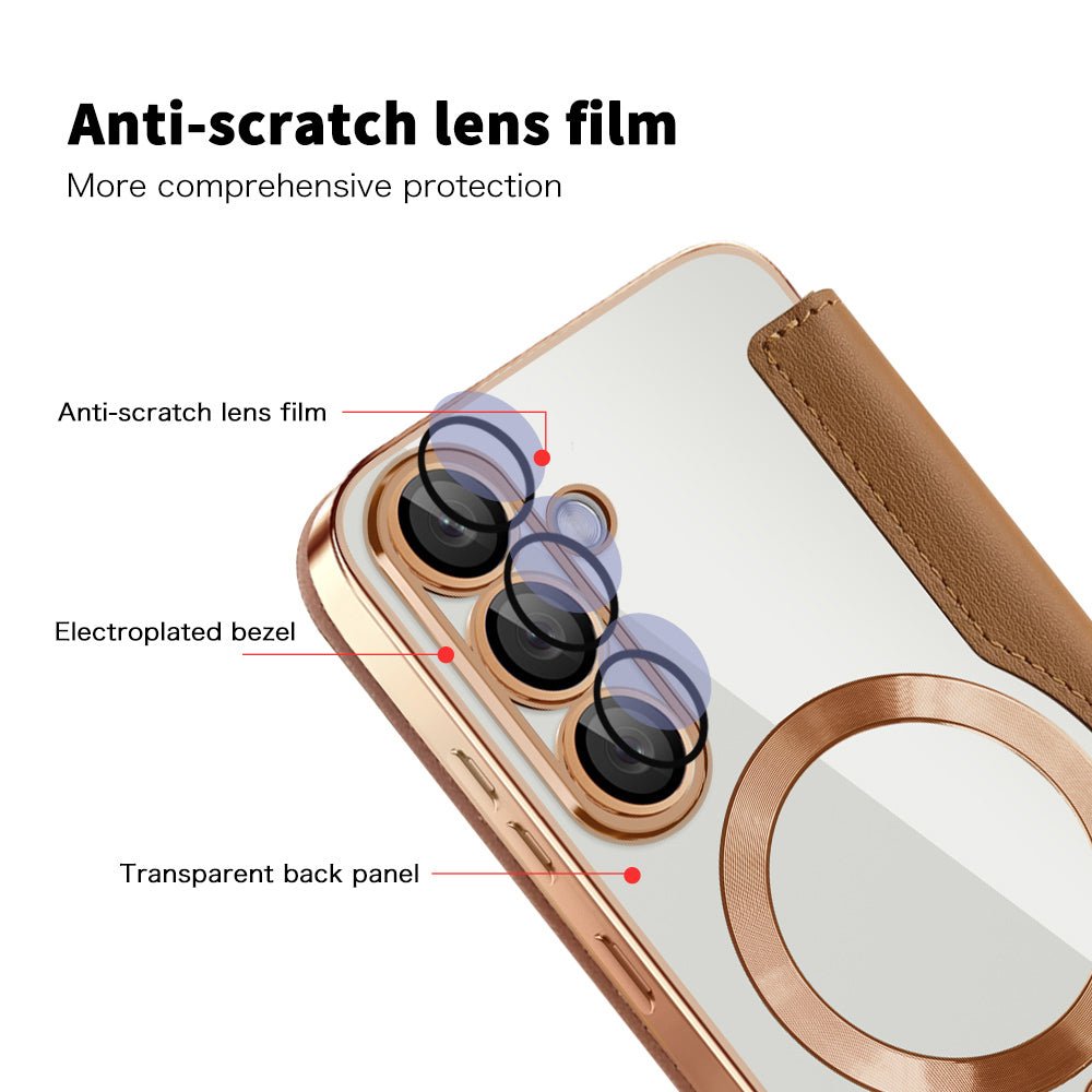 Techsuit Samsung Galaxy S25 - Θήκη Βιβλίο με MagSafe με Υποδοχές Καρτών και RFID Προστασία - SmartMag Book Case - Brown