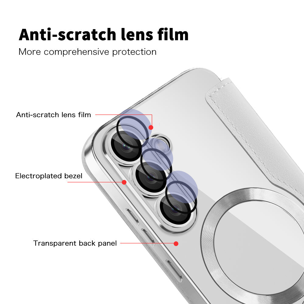 Techsuit Samsung Galaxy S25 - Θήκη Βιβλίο με MagSafe με Υποδοχές Καρτών και RFID Προστασία - SmartMag Book Case - Grey