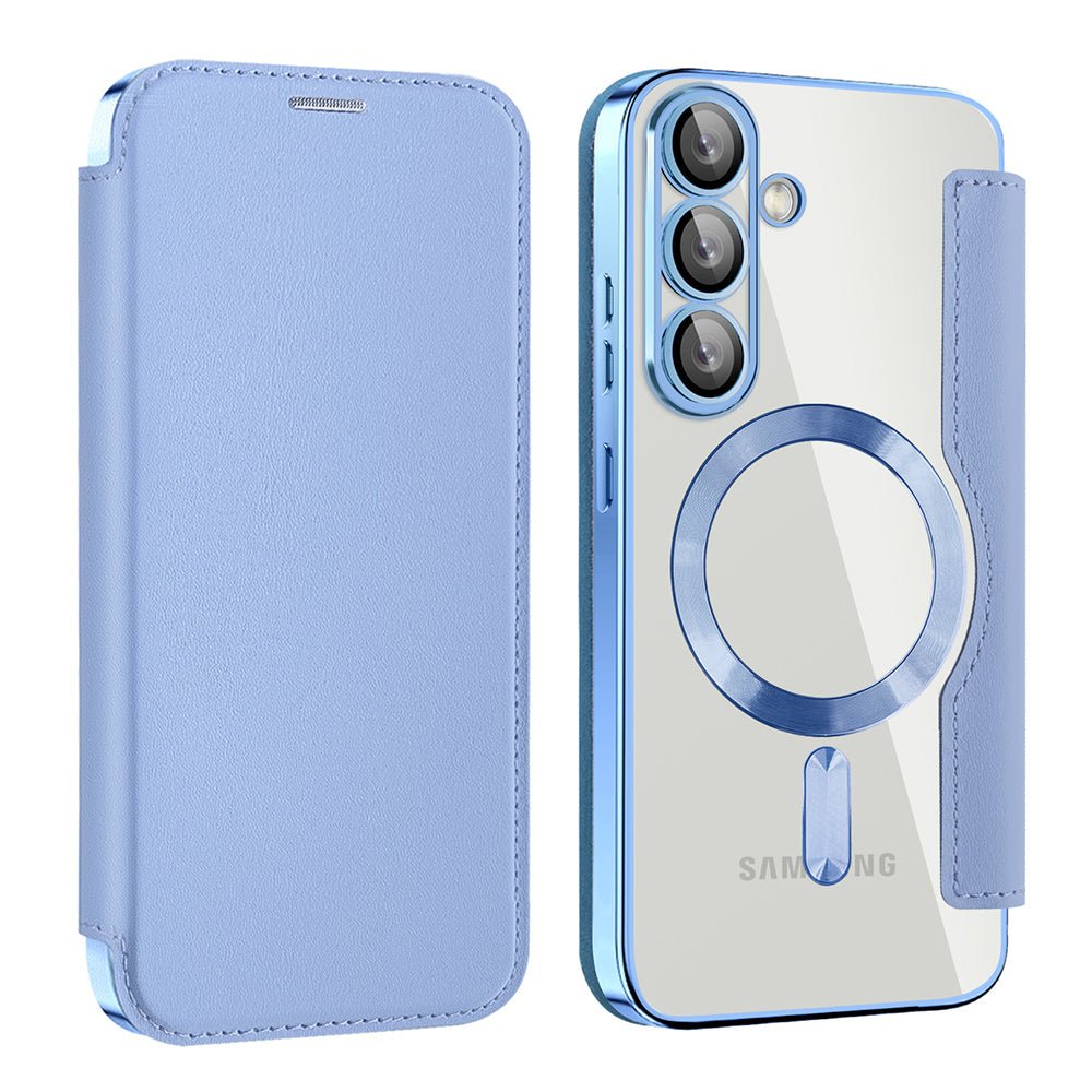 Techsuit Samsung Galaxy S25 - Θήκη Βιβλίο με MagSafe με Υποδοχές Καρτών και RFID Προστασία - SmartMag Book Case - Light Blue