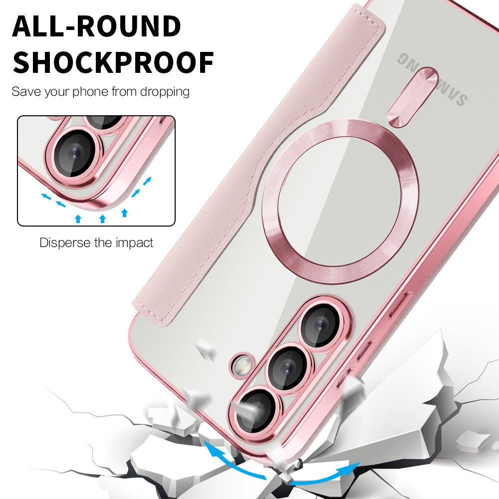 Techsuit Samsung Galaxy S25 - Θήκη Βιβλίο με MagSafe με Υποδοχές Καρτών και RFID Προστασία - SmartMag Book Case - Pink