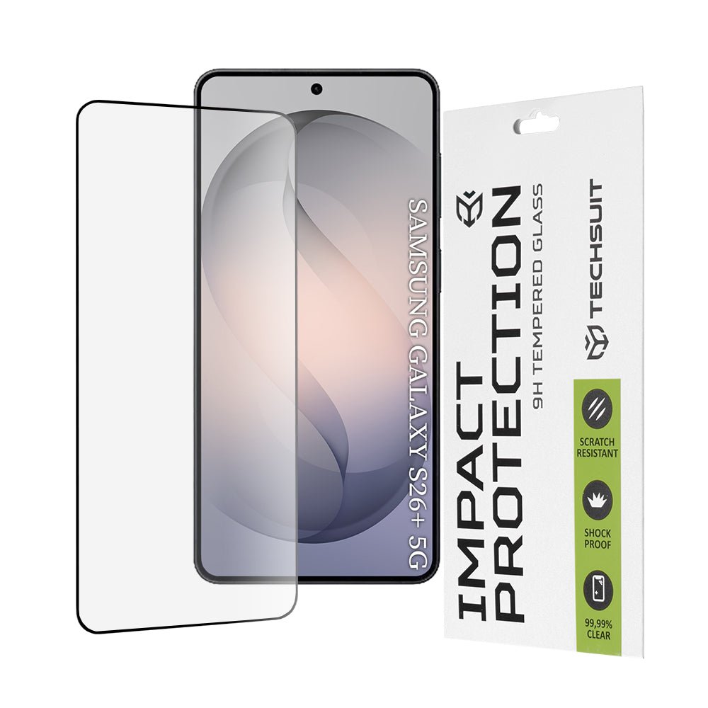 Techsuit Samsung Galaxy S26 Plus - Full Screen Full Glue Αντιχαρακτικό Γυαλί Οθόνης 9H - Black