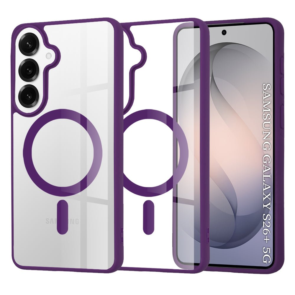 Techsuit Samsung Galaxy S26 Plus - Σκληρή Θήκη με Πλαίσιο Σιλικόνης - MagSafe Pro - Clear / Purple