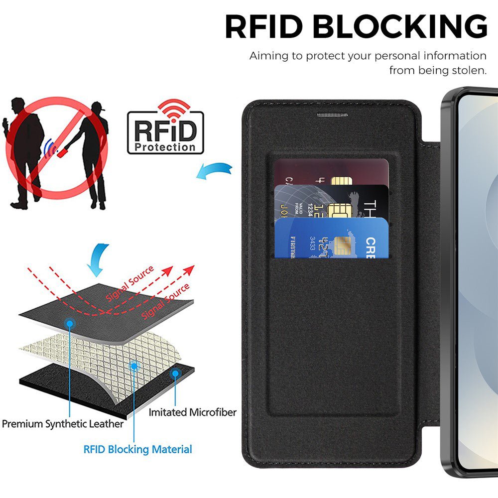 Techsuit Samsung Galaxy S26 Plus - Θήκη Βιβλίο με MagSafe με Υποδοχές Καρτών και RFID Προστασία - SmartMag Book Case - Black