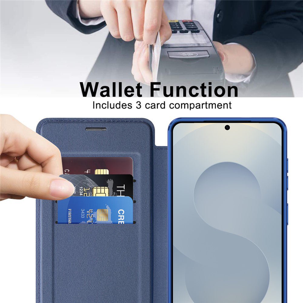 Techsuit Samsung Galaxy S26 Plus - Θήκη Βιβλίο με MagSafe με Υποδοχές Καρτών και RFID Προστασία - SmartMag Book Case - Blue