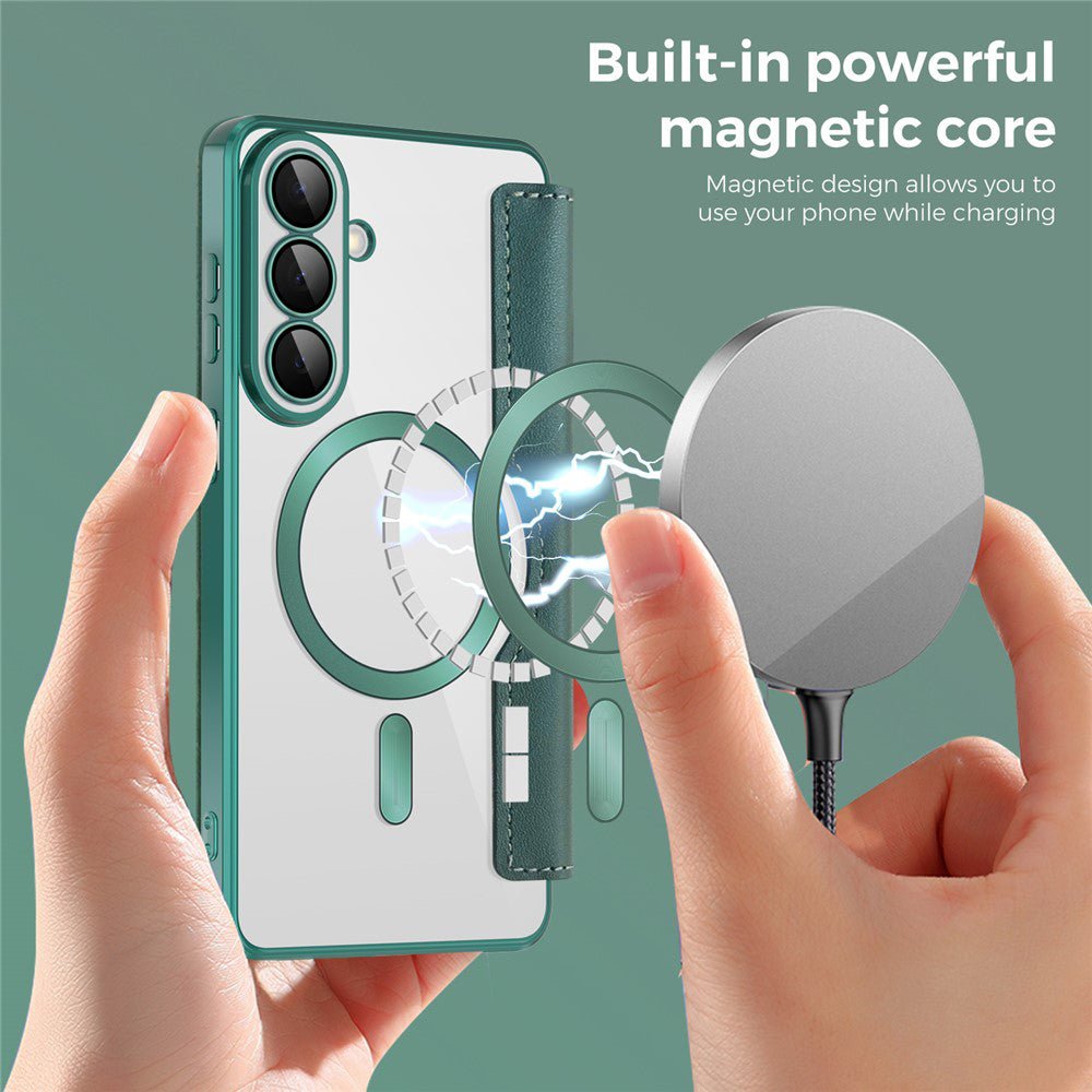 Techsuit Samsung Galaxy S26 Plus - Θήκη Βιβλίο με MagSafe με Υποδοχές Καρτών και RFID Προστασία - SmartMag Book Case - Green
