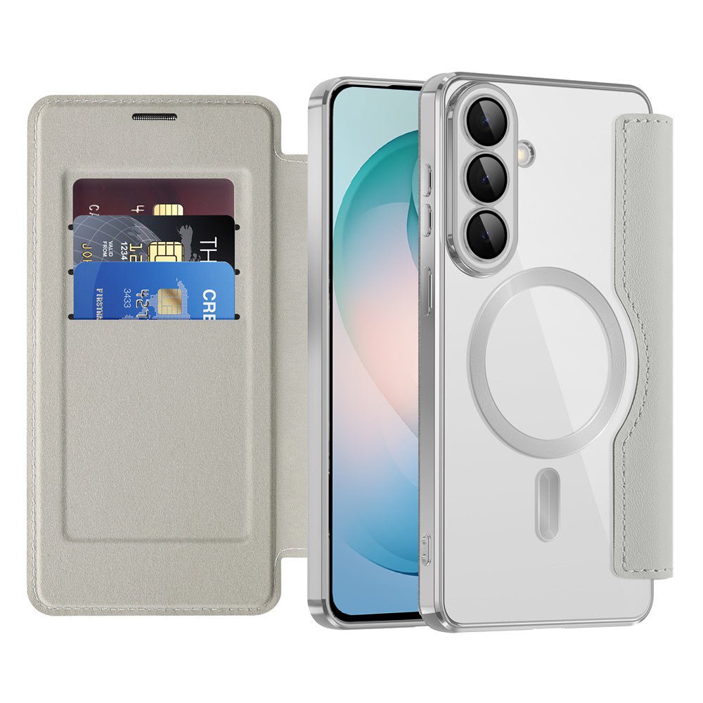 Techsuit Samsung Galaxy S26 Plus - Θήκη Βιβλίο με MagSafe με Υποδοχές Καρτών και RFID Προστασία - SmartMag Book Case - Grey