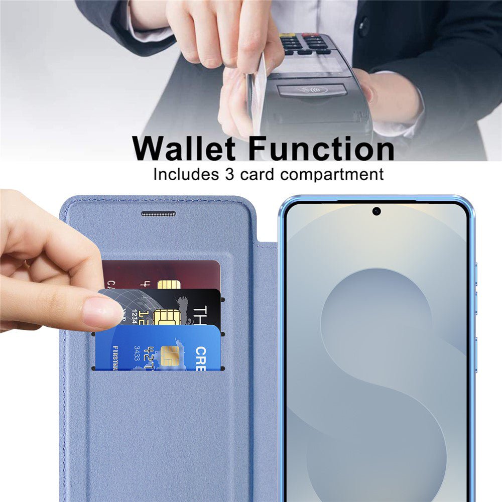 Techsuit Samsung Galaxy S26 Plus - Θήκη Βιβλίο με MagSafe με Υποδοχές Καρτών και RFID Προστασία - SmartMag Book Case - Light Blue