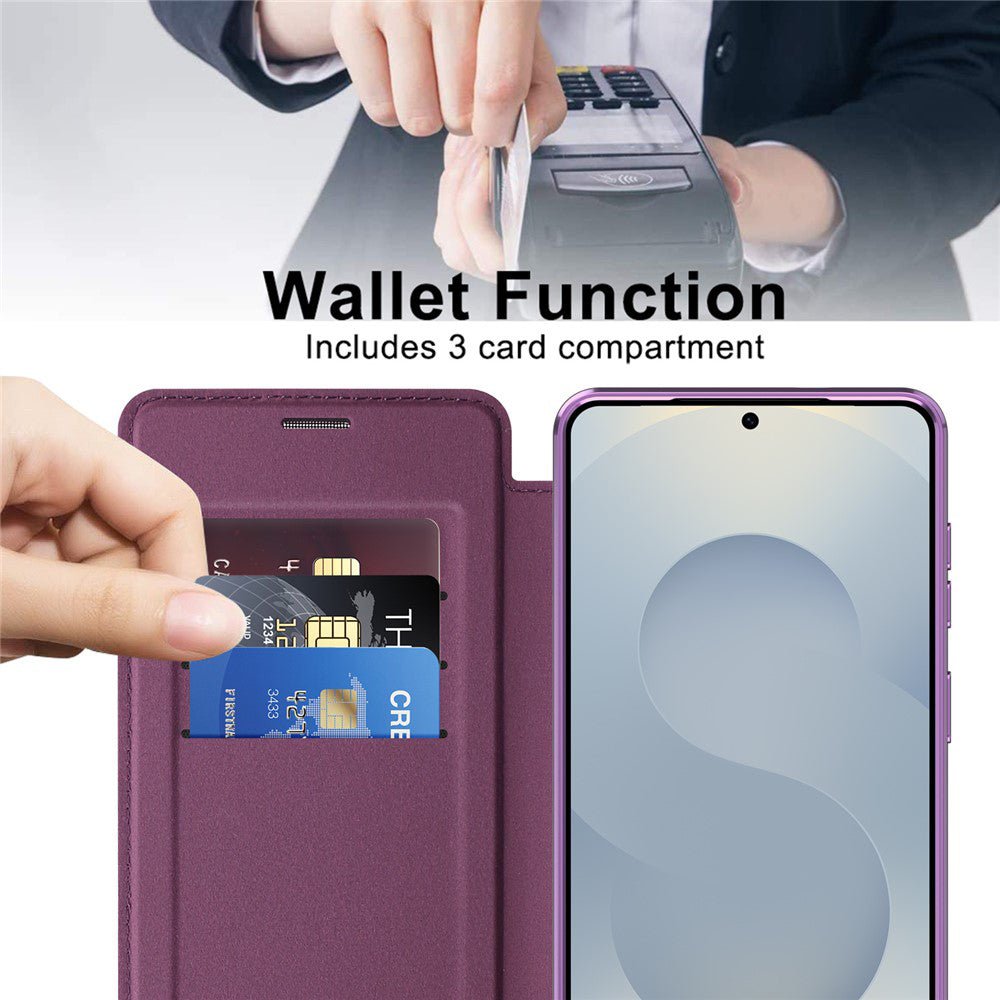 Techsuit Samsung Galaxy S26 Plus - Θήκη Βιβλίο με MagSafe με Υποδοχές Καρτών και RFID Προστασία - SmartMag Book Case - Purple