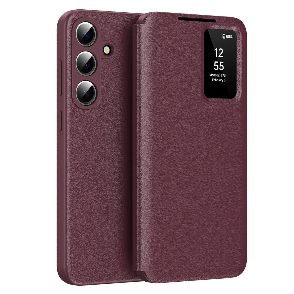 Techsuit Samsung Galaxy S26 Plus - Θήκη Βιβλίο με Θέση για 1 Κάρτα - SmartView Series - Red