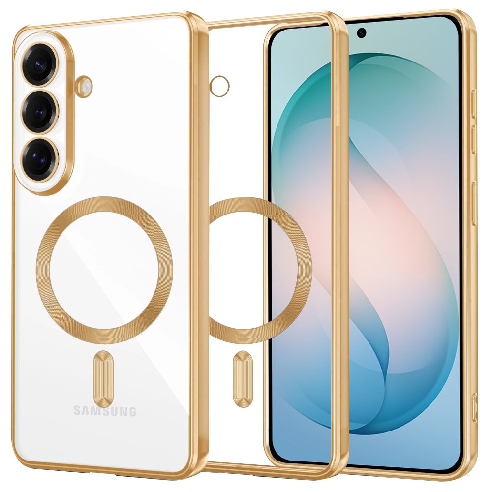 Techsuit Samsung Galaxy S26 Plus - Θήκη Σιλικόνης - Luxury Crystal MagSafe - Gold / Clear