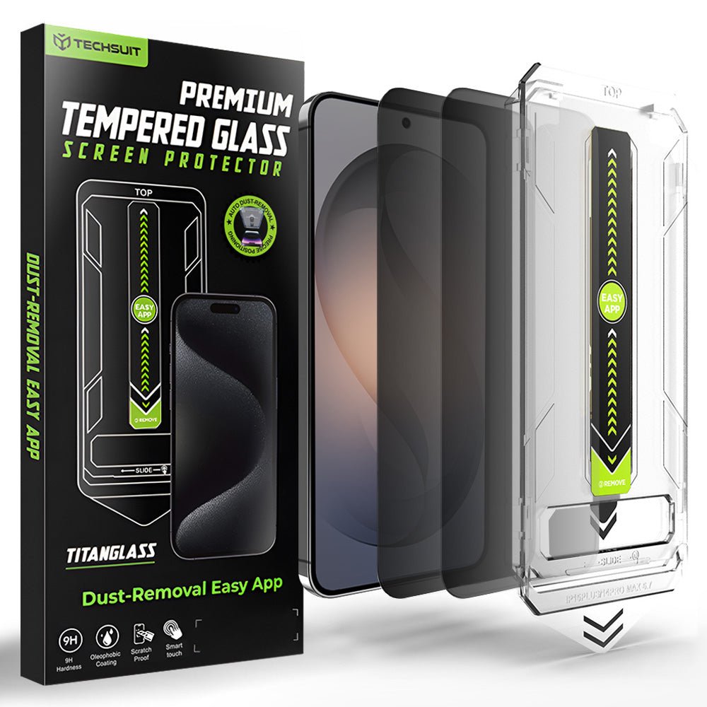 Techsuit Samsung Galaxy S26 - Σετ με 2 Αντιχαρακτικά Γυαλιά Οθόνης - TitanGlass CrystalHD - Privacy