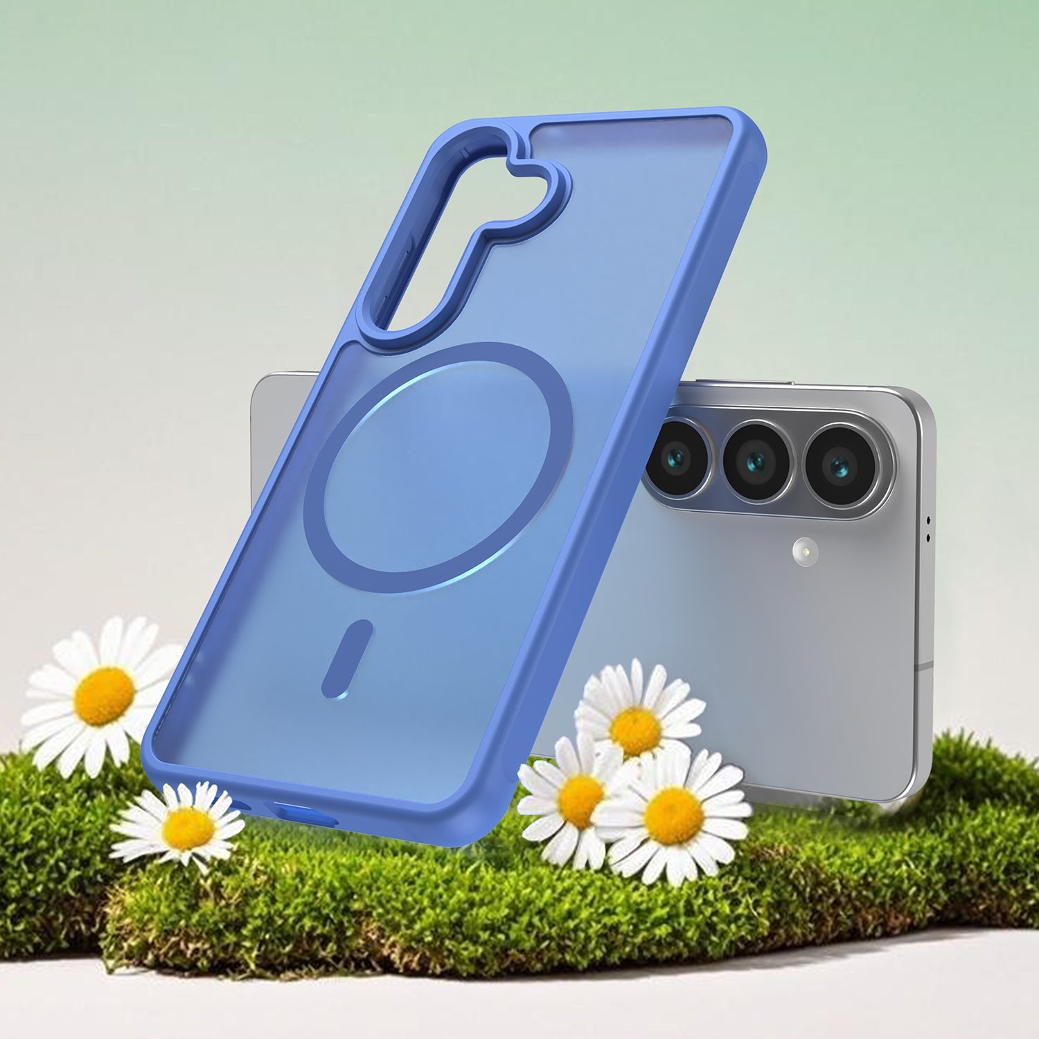 Techsuit Samsung Galaxy S26 - Σκληρή Θήκη με Πλαίσιο Σιλικόνης και MagSafe - HaloFrost II MagSafe - Sky Blue